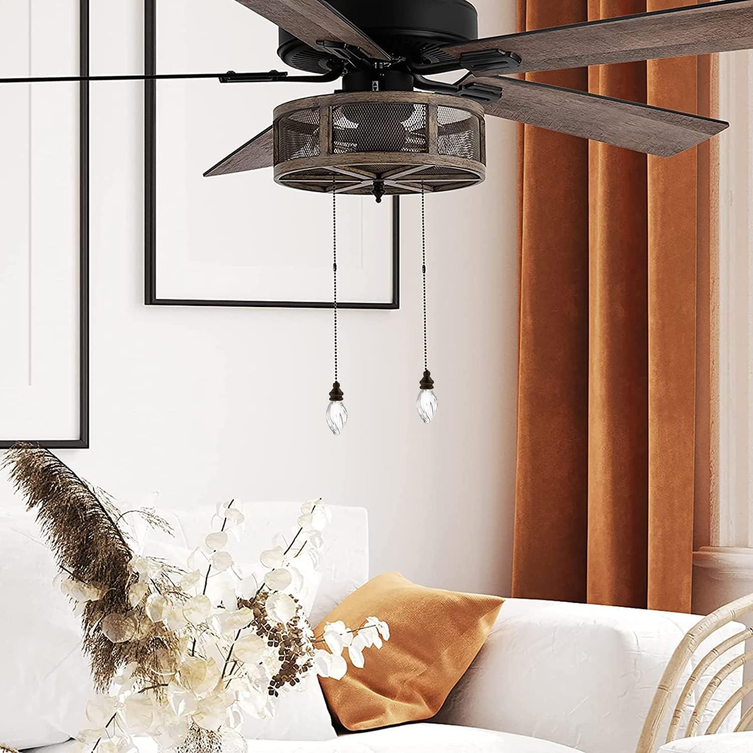 Ceiling Fan Pull Chains Ornaments 12 Inches Light with Crystal