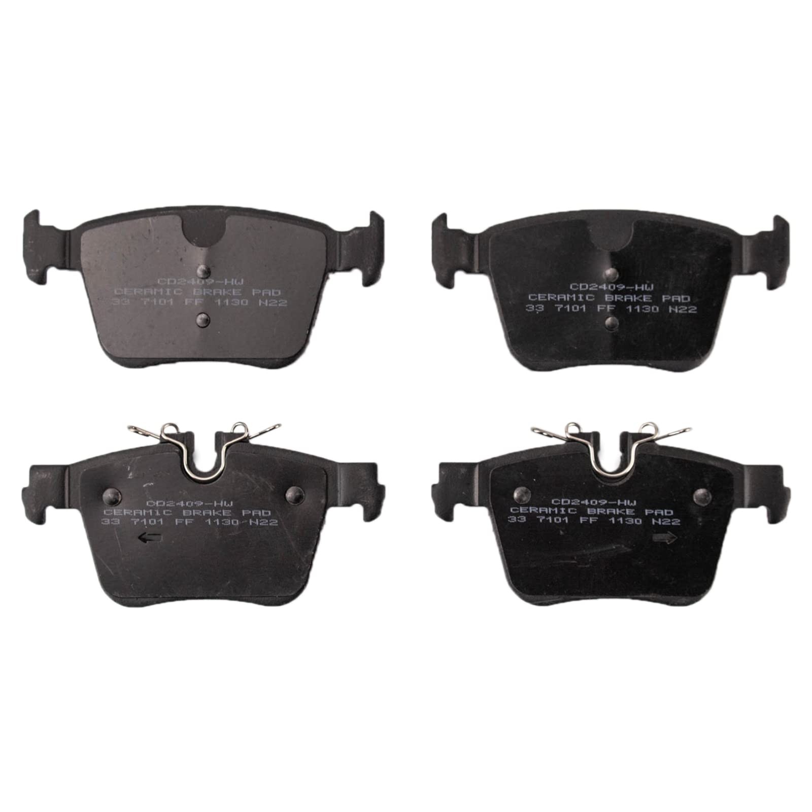 TRQ Rear Ceramic Brake Pads for 19-22 Volvo S60 V60 XC60 XC90 w/ 302mm Rotor