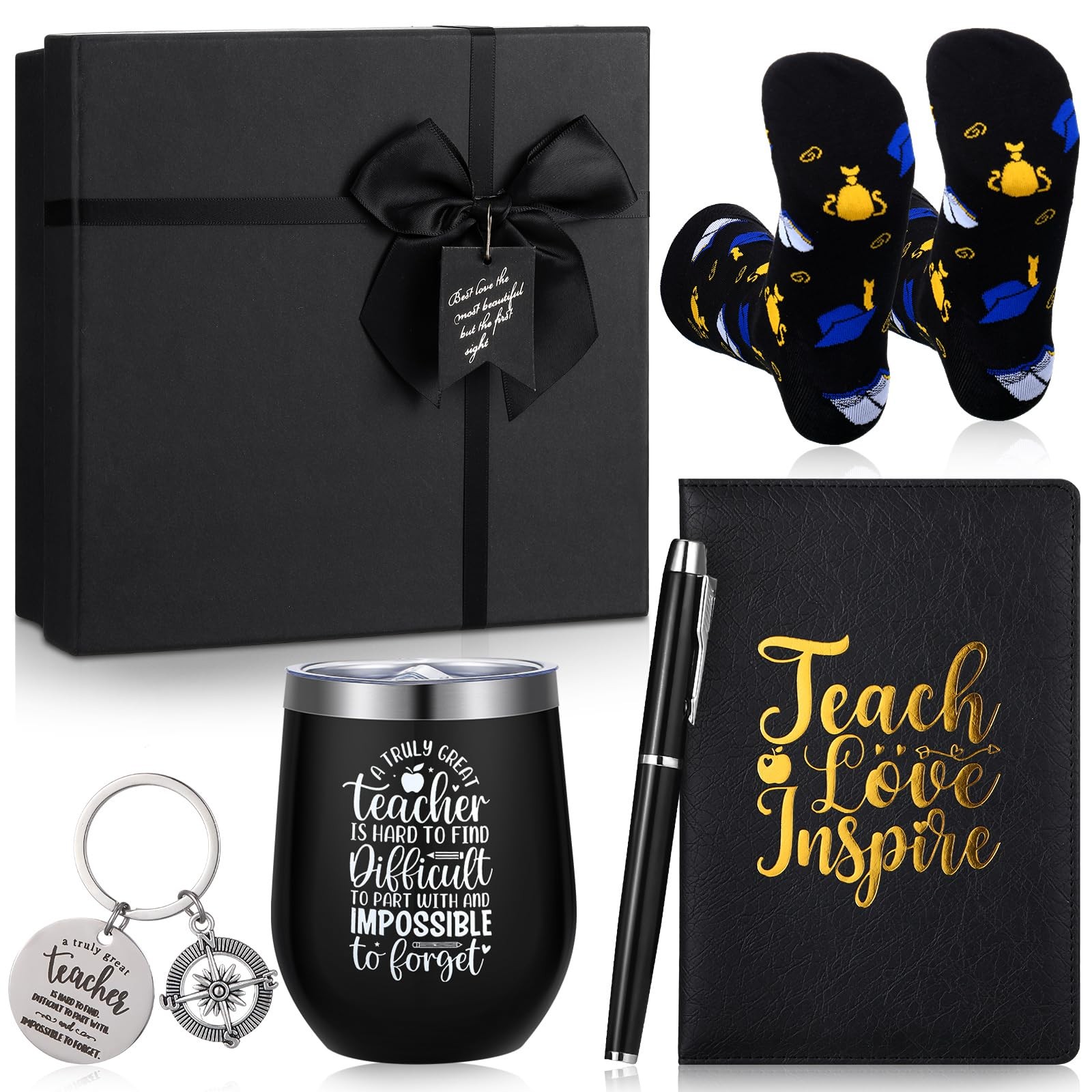 Reallnaive 6 Pcs Teacher Gift for Men Teacher Appreciation Week Gift 12 oz Stain