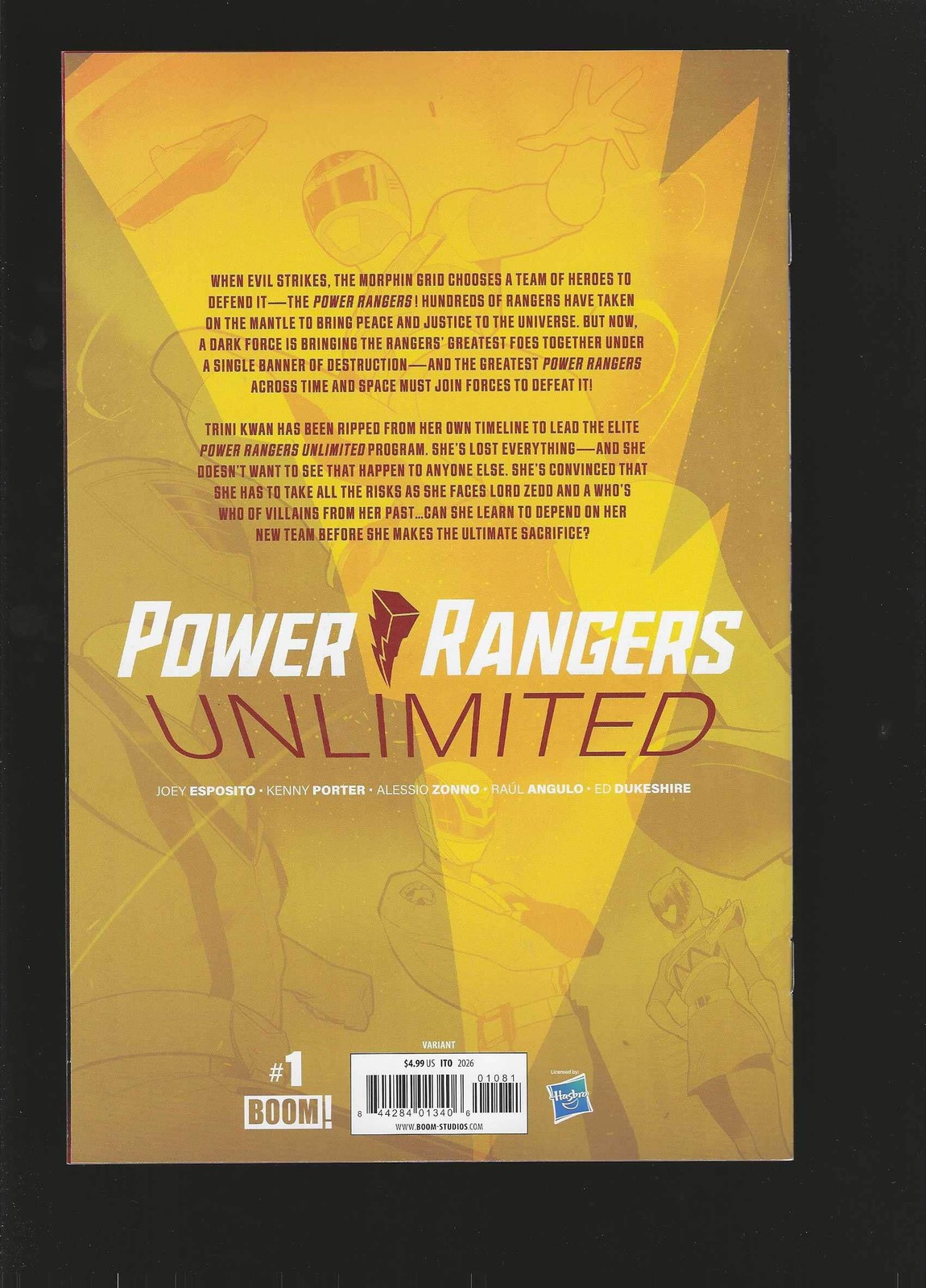Power Rangers Unlimited #1 H (1:25) Variant Edition (Full Art, Ito)