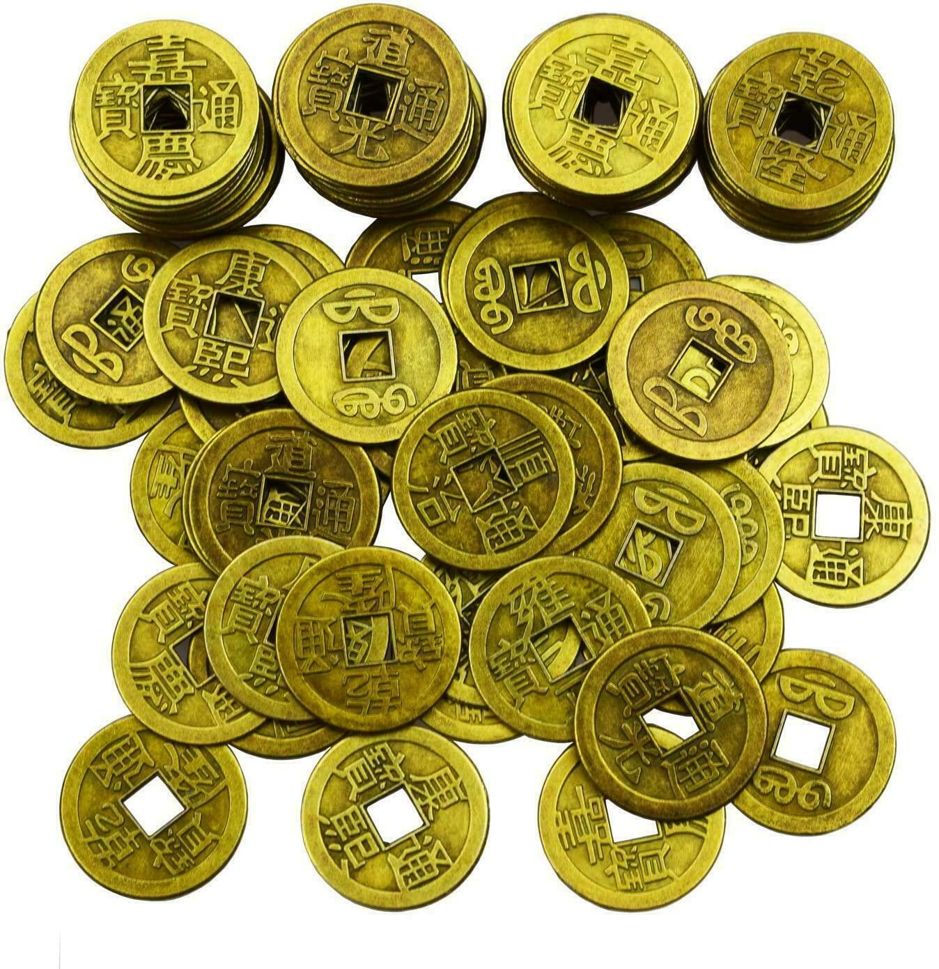 100 PC FENG SHUI COINS CHINESE LUCKY FORTUNE COINS ANCIENT Coins MONEY
