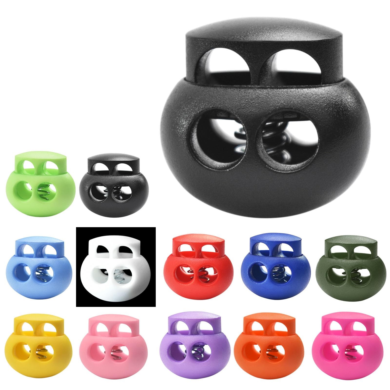 CooBigo 30pcs Assorted Colors Plastic Spring Cord 02-30pcs Color