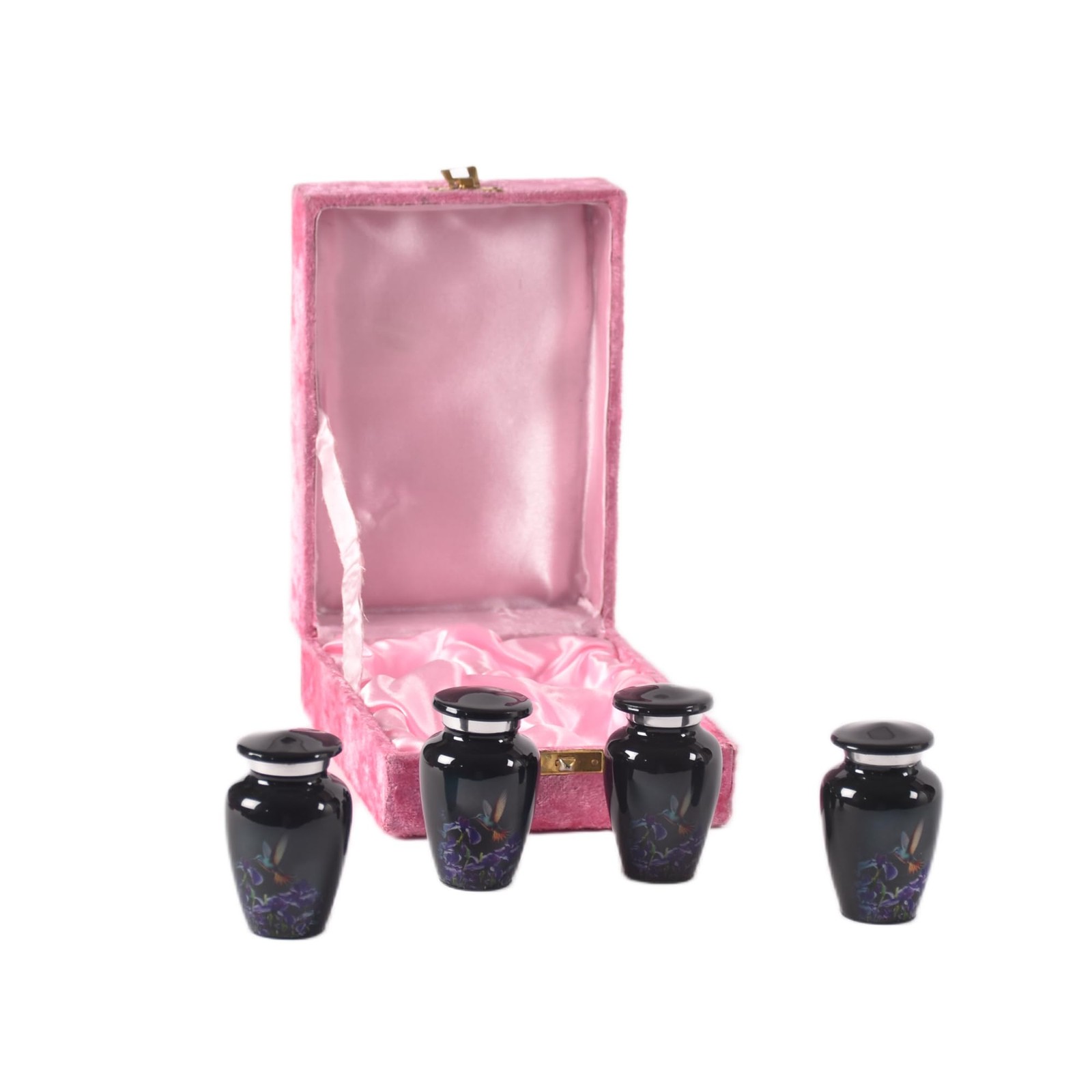 Mini Hummingbird Urns 3″ x 1.75″ x 1.75″ – Set of 4 Keepsake Urns for Ashes