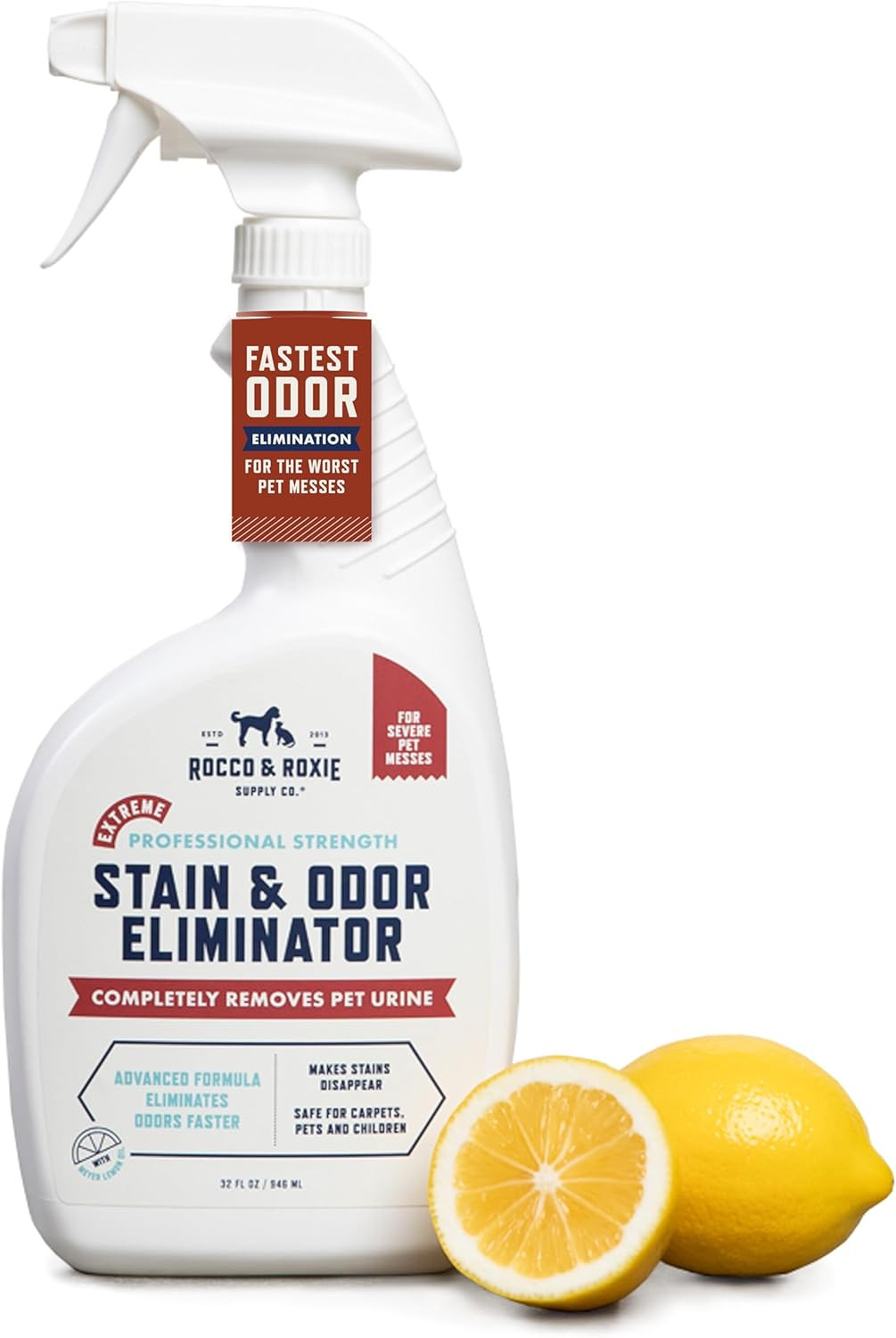 Rocco & Roxie Extreme Stain & Odor Eliminator for Strong Odor, Pet Urine Enzyme