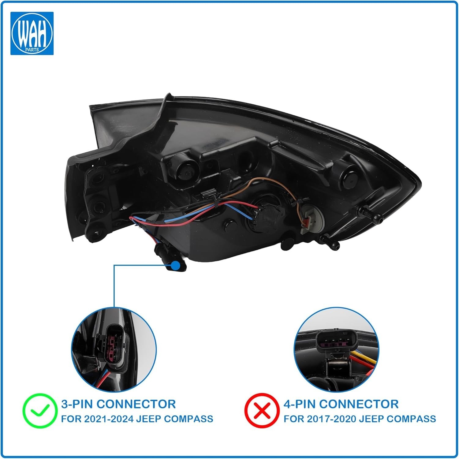 Left Driver Side Outer Tail Light Assembly 2021-2024 Jeep Compass Halogen Taill