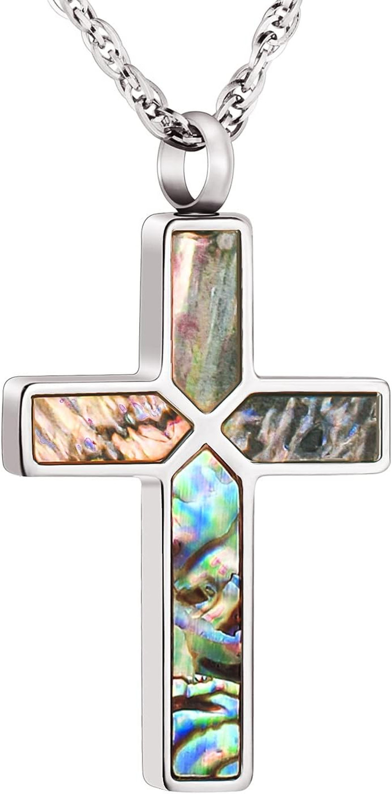 Cross Cremation Jewelry for Human Ashes Stainless Steel Urn Necklace for Ashes M