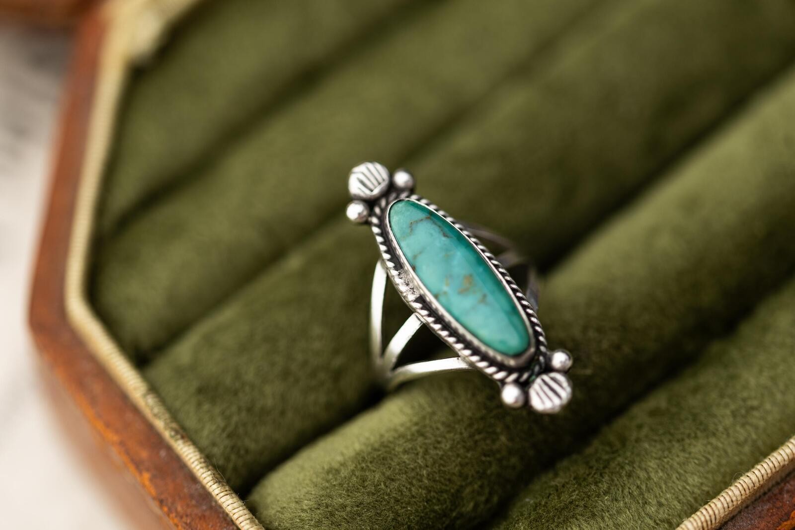 Estate Silver Ring Turquoise Sterling Vintage Jewelry Southwestern