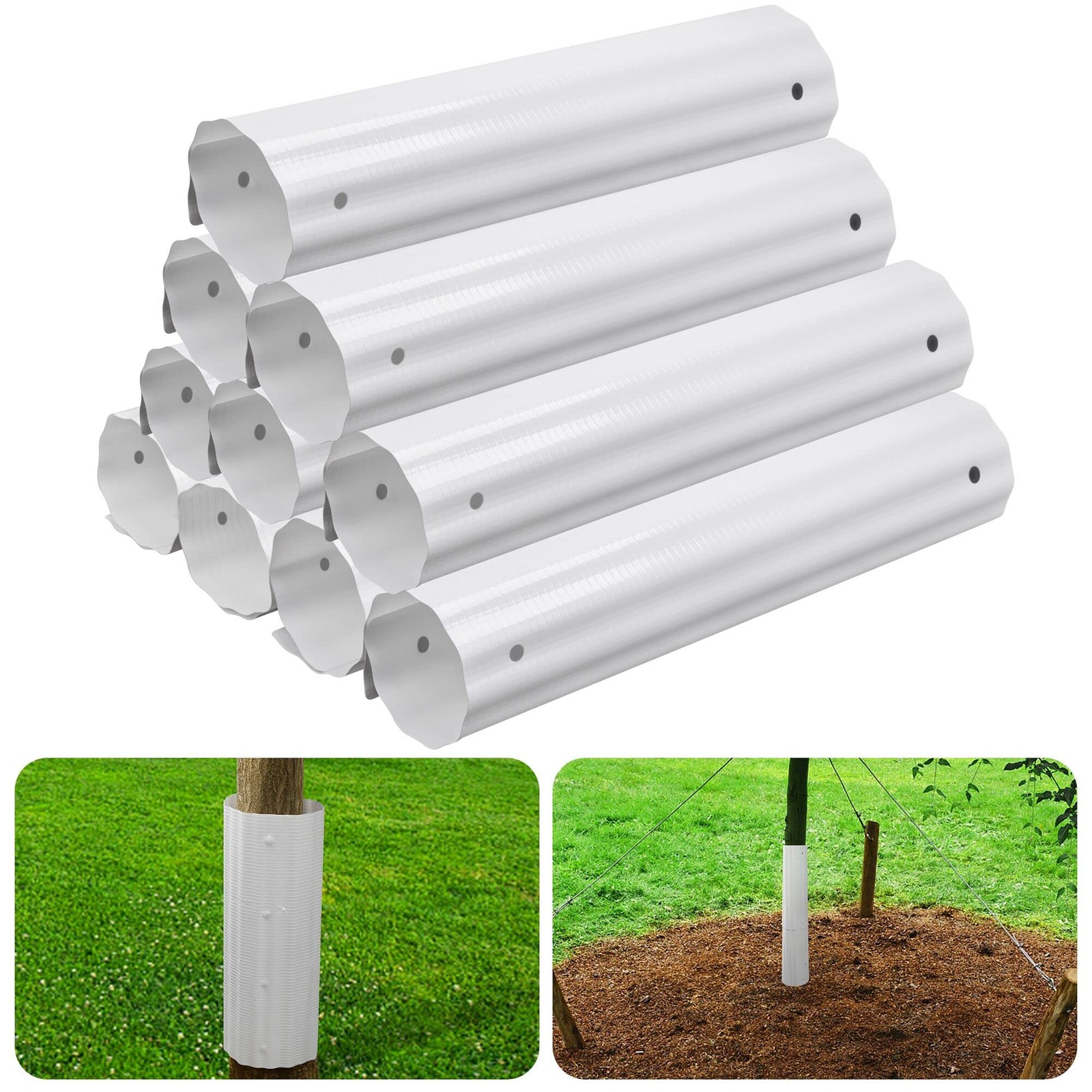 10pcs Tree Guard Protectors,Expandable Trunk Protector,Grow Tubes
