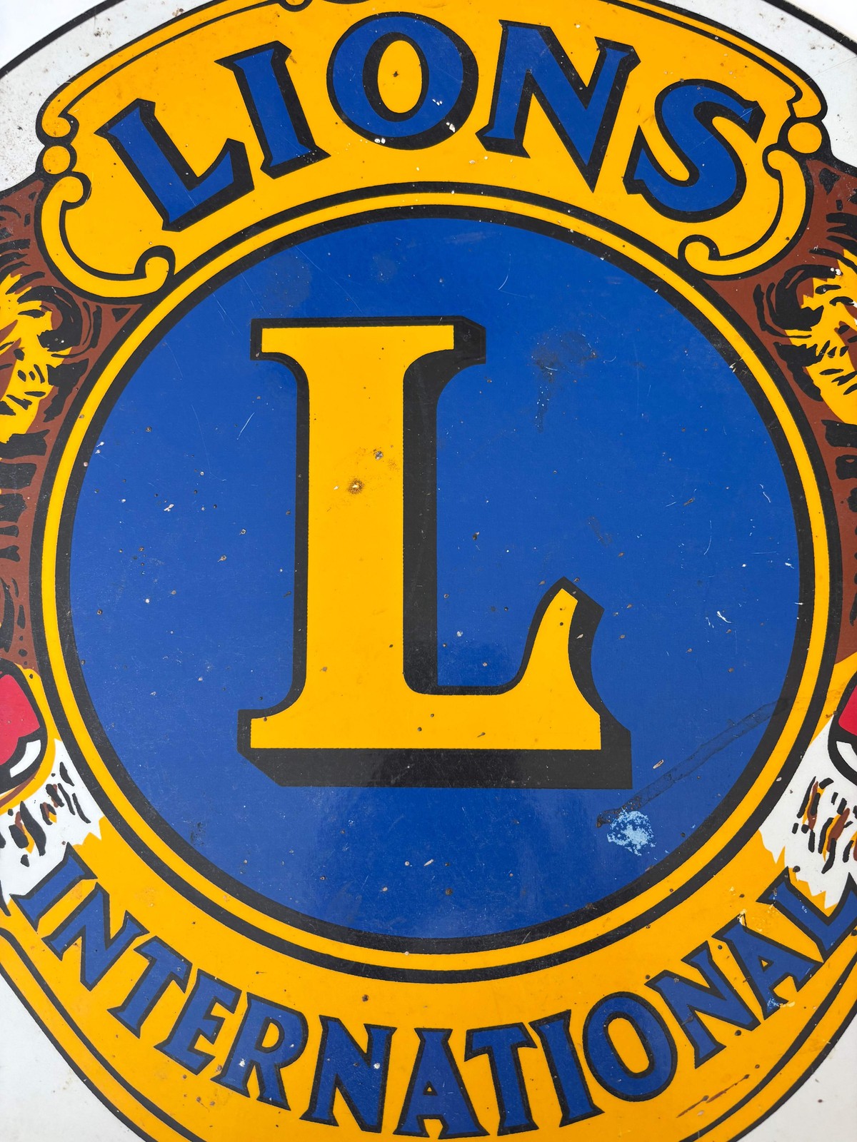 Vintage Lion’s International 18″ Aluminum Round Sign