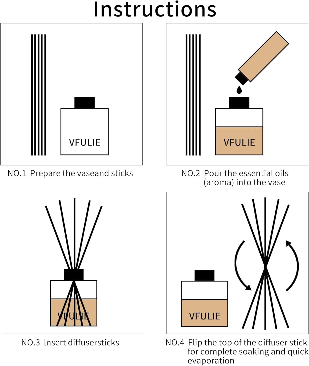 VFULIE 100PCS Reed Diffuser Sticks, 10 Inch Natural Rattan (Primary Color)