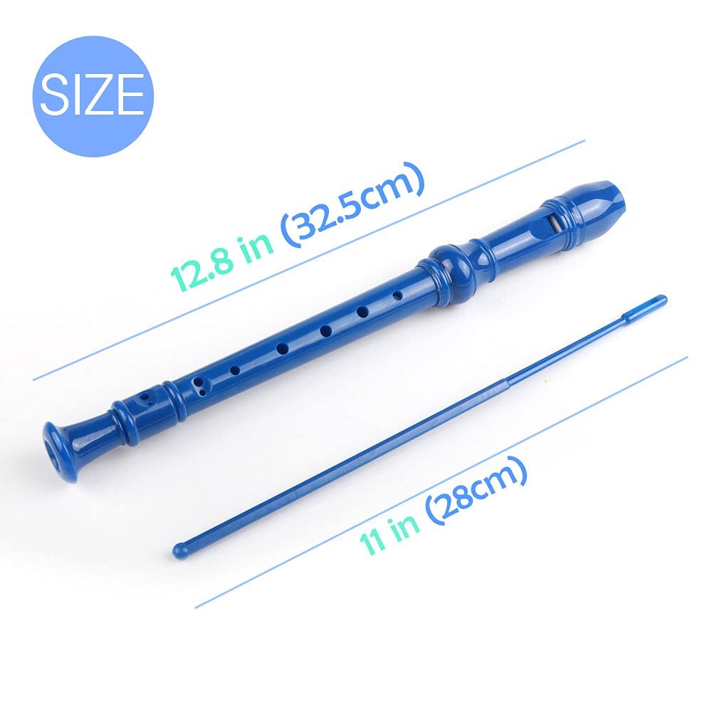 Mr.Power Soprano Recorder German Style C Plastic, 3-piece detachable, Blue