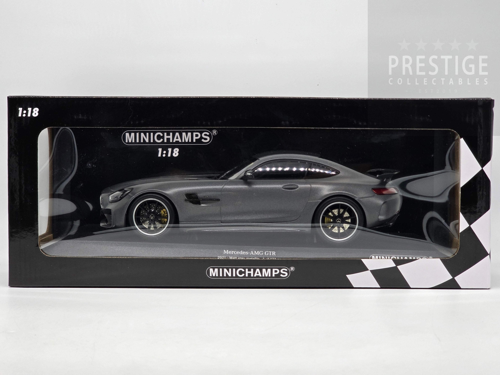 Minichamps 2021 Mercedes Benz AMG GT-R Matte Grey Metallic 1:18 – New