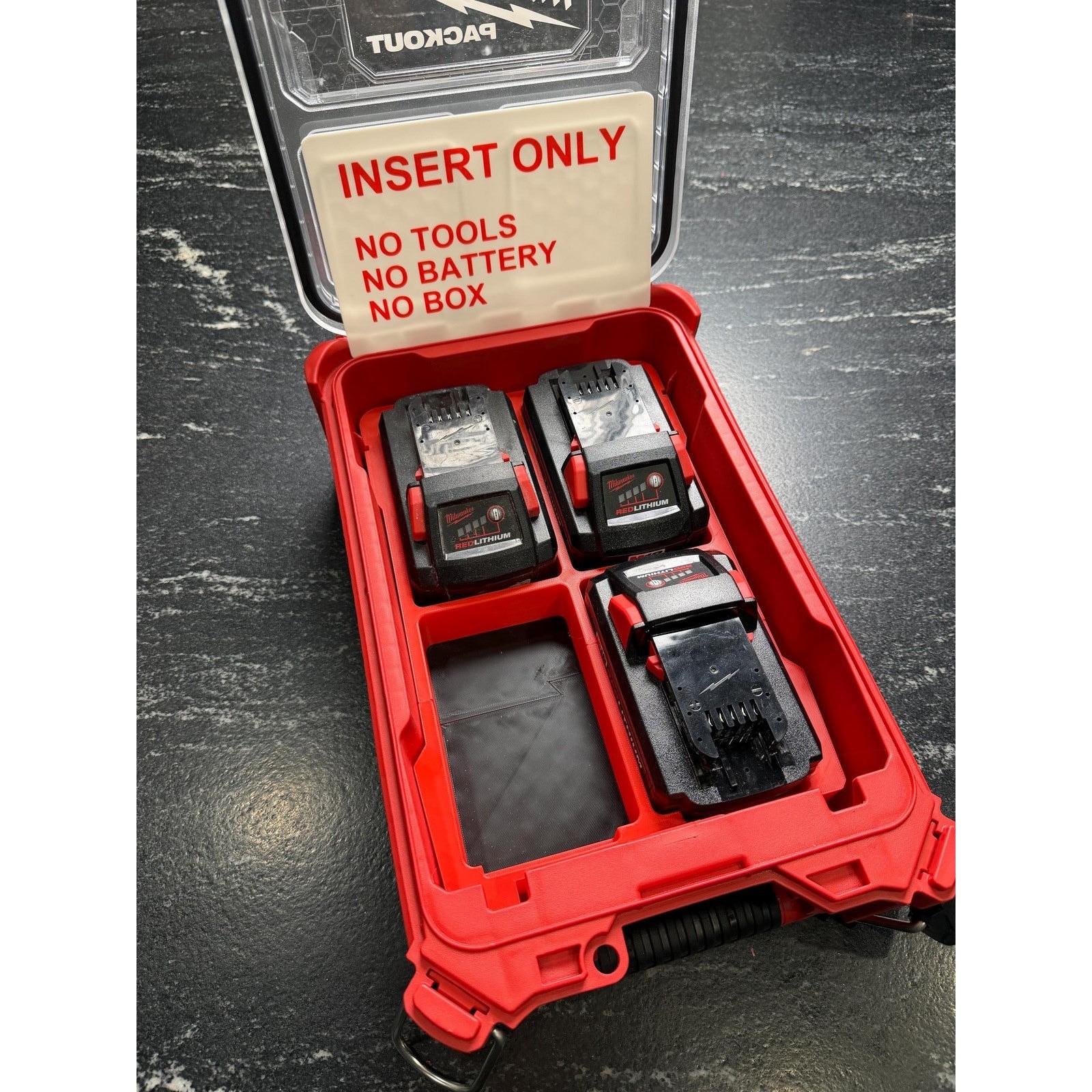 M18 6.0 Milwaukee Battery Organizing tray for Packout, Insert Tray Only
