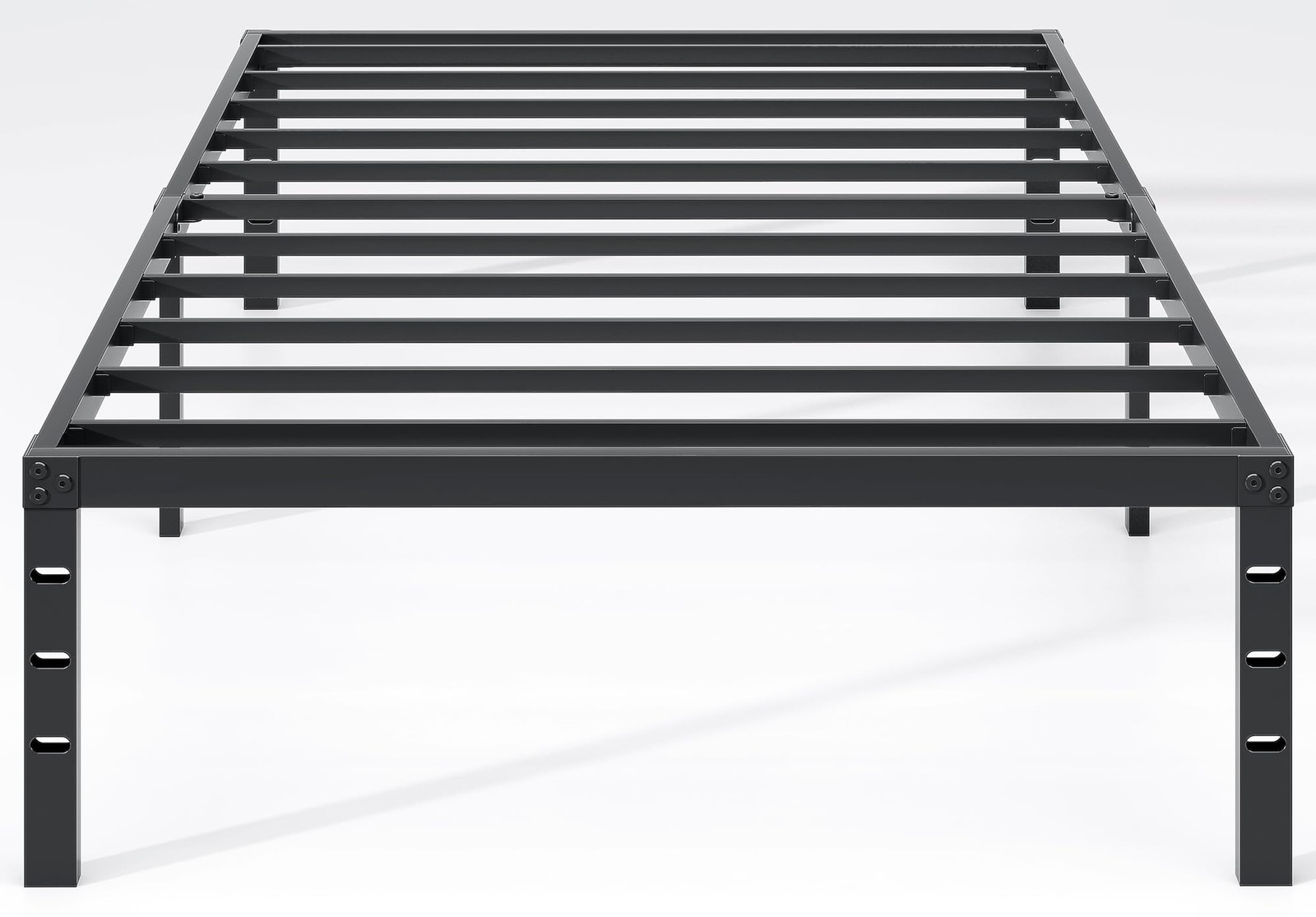 NEW JETO Metal Bed Frame,Twin Size Frame with Storage Twin, Black