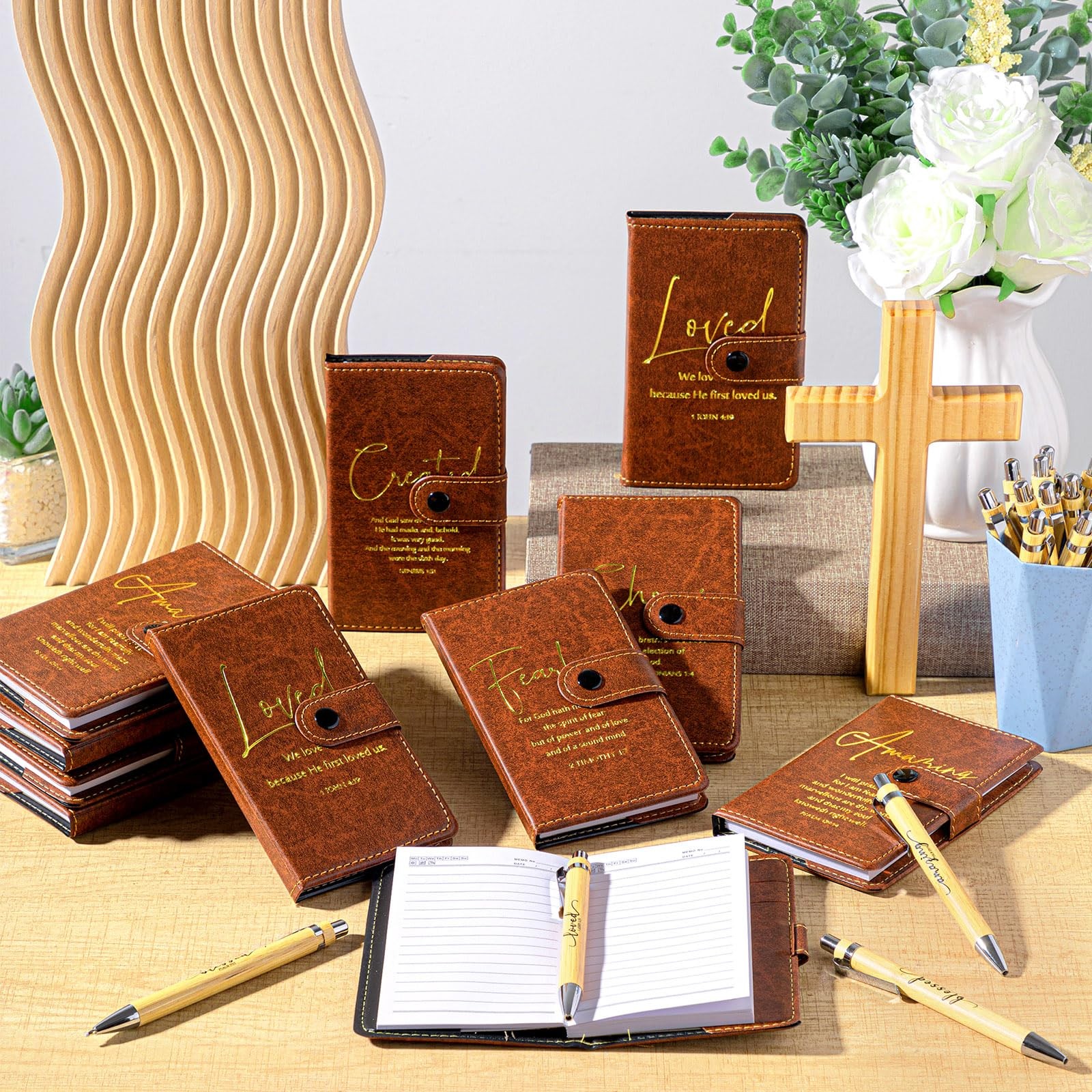 Spakon 160 Pcs Christian Gifts Bulk Leather Prayer Journal Mothers Day