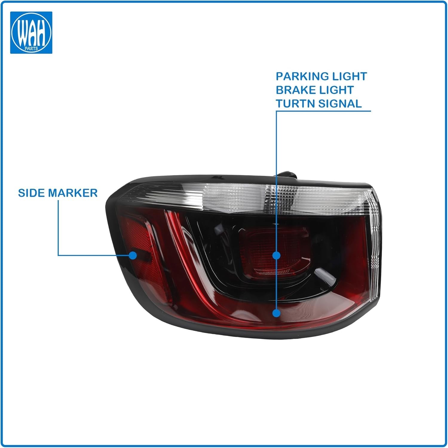 Left Driver Side Outer Tail Light Assembly 2021-2024 Jeep Compass Halogen Taill