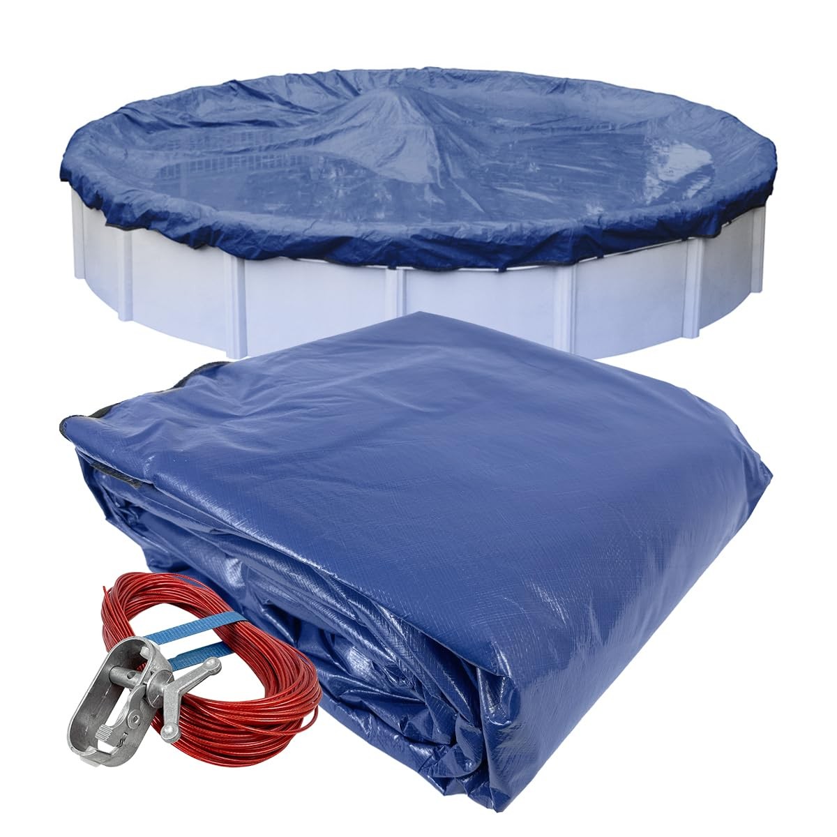 Robelle 24 Ft Industrial Ultra Blue Pool Cover For Above Ground Pools 2024-4A