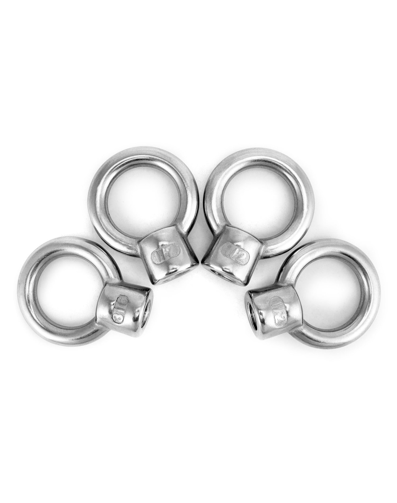 QWORK Lifting Eye Nut, 4 Pack, 1/2″ UNC Marine Grade Stainless 1/2″, 4 Pack