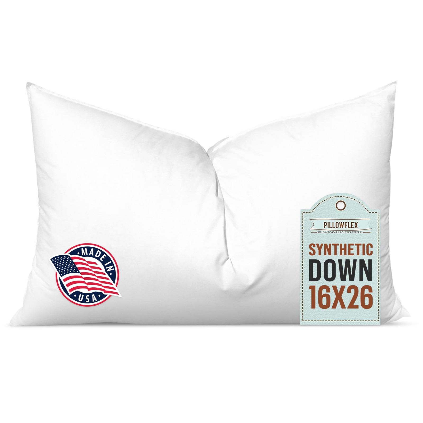 Pillowflex Synthetic Down Pillow Insert – 16×26 16 Inch by 26 Inch, White