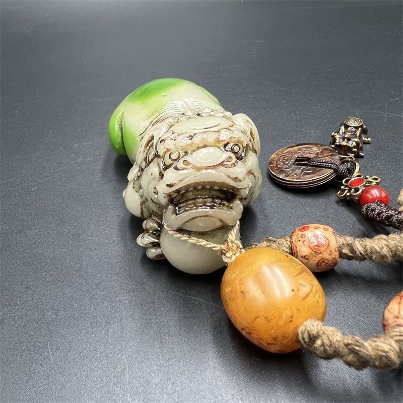 Green Fu Shou Handheld Ornament Chinese Style Decor