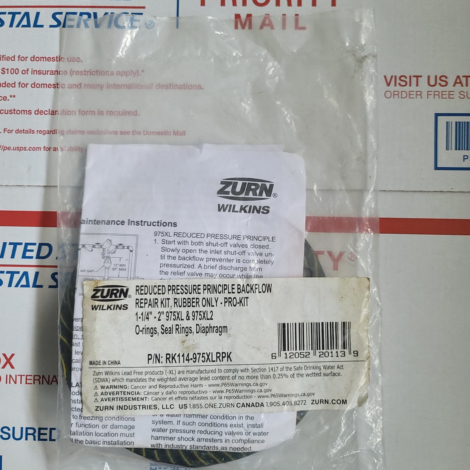 ZURN WILKINS 975 XL Rubber Repair Kit 1 1/4- 2″ / RK114-975XLRpk