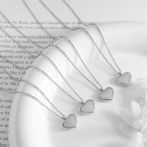 Cremation Jewelry Tiny Heart Urn Necklaces for Ashes for Women Men Stainless Ste