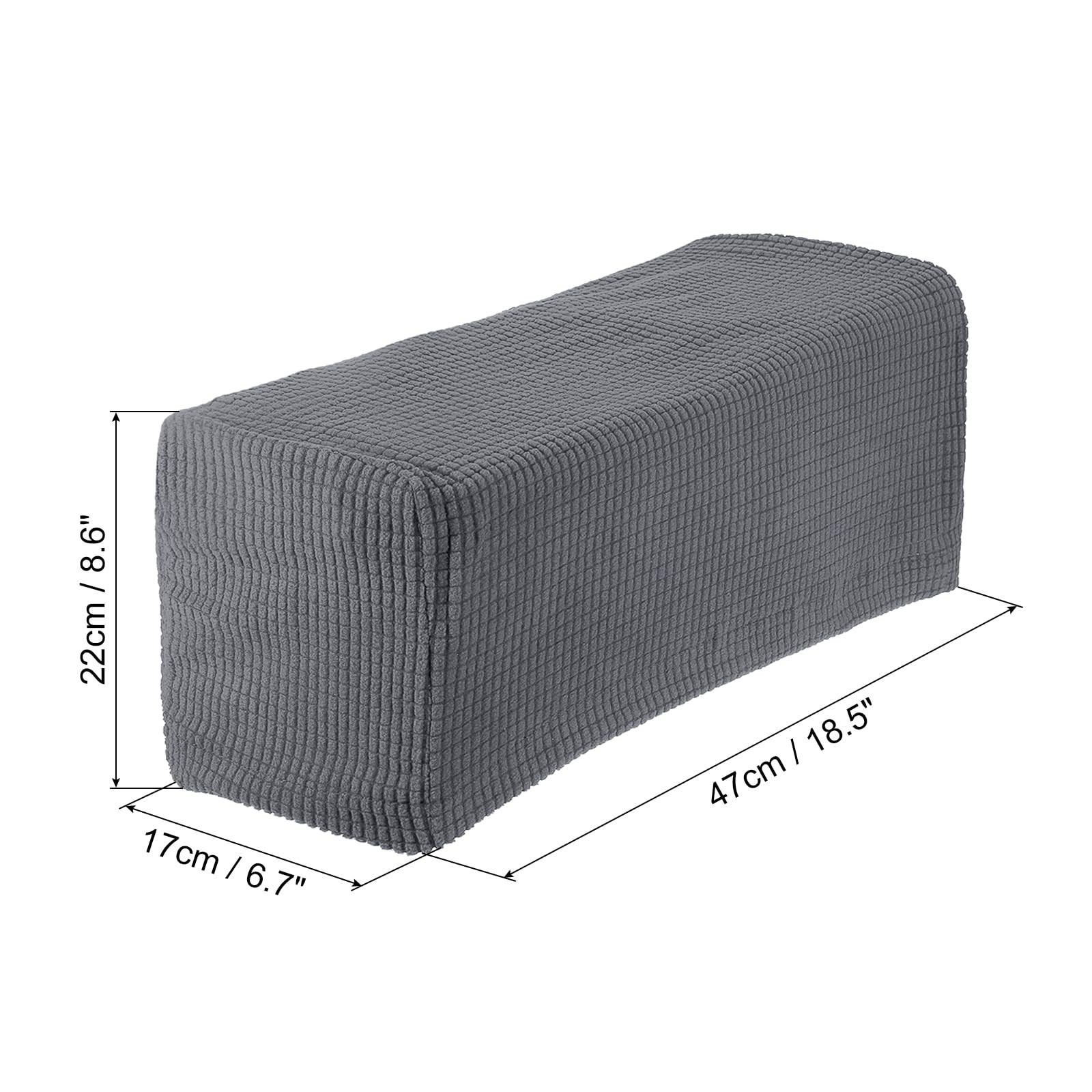 uxcell 2pcs Stretch Armrest Covers for Chairs/Sofas, Couch Arm Light Grey