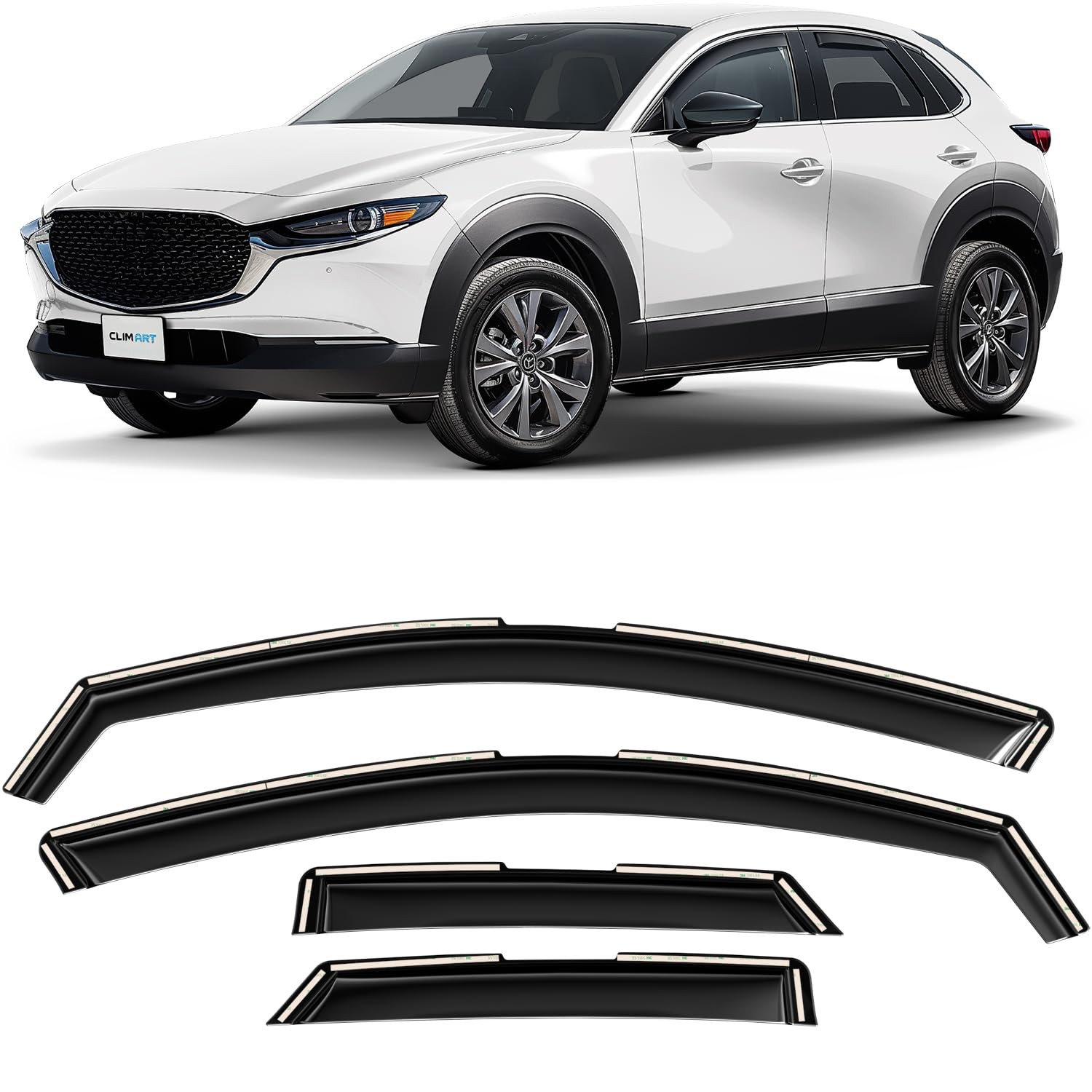 CLIM ART In-Channel Rain Guards for Mazda CX-30 2020-2026 Window Deflectors