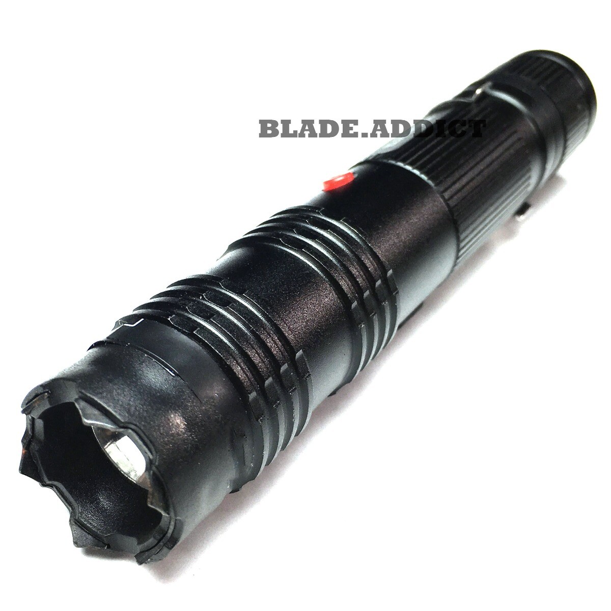 Metal MILITARY Stun Gun 260MV Rechargeable Flashlight LED + Pepper Spray BLACK