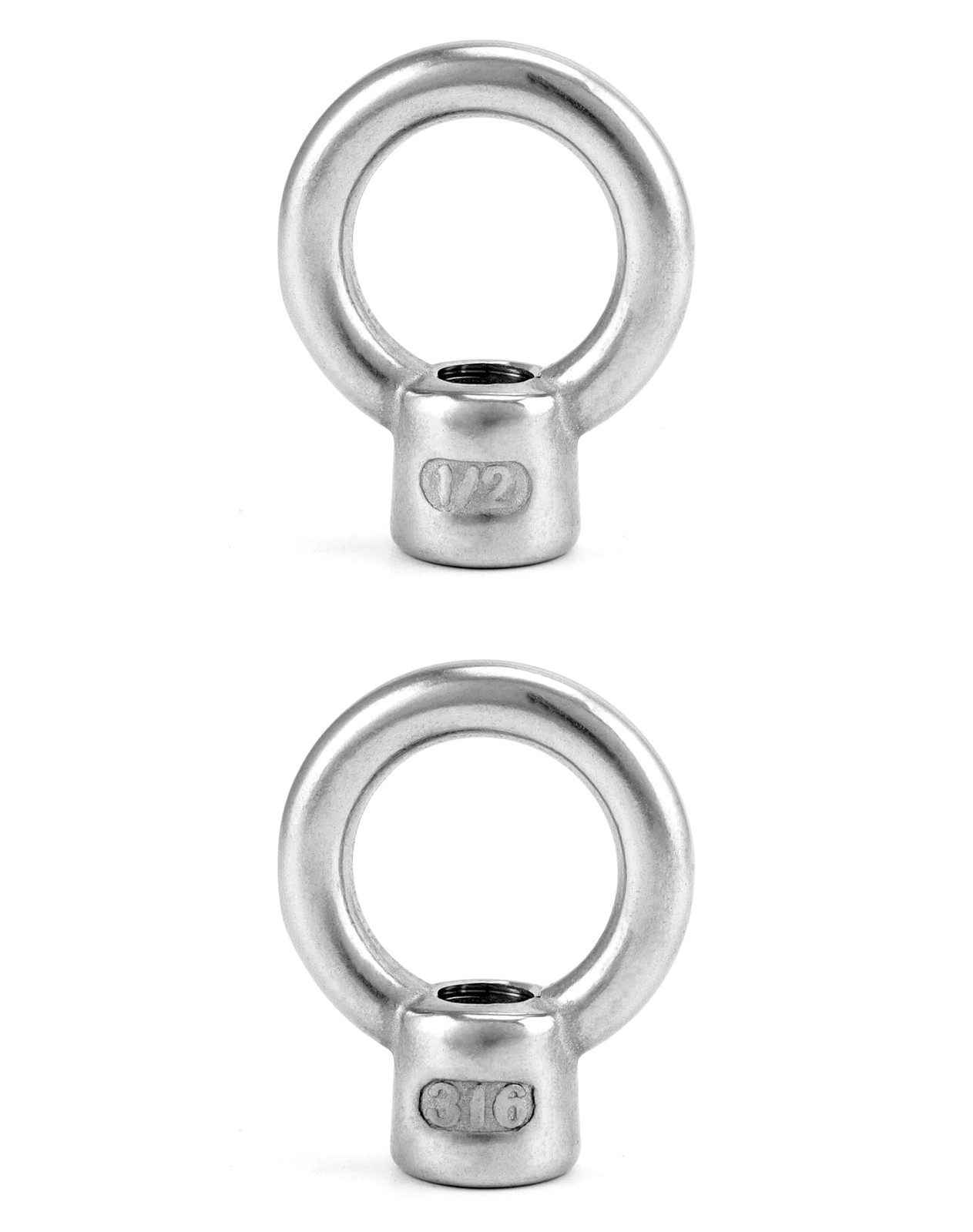 QWORK Lifting Eye Nut, 4 Pack, 1/2″ UNC Marine Grade Stainless 1/2″, 4 Pack
