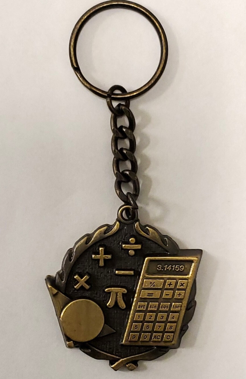 gold medal, 1.75″ diameter, MATH, comes with a keychain OR neck ribbon