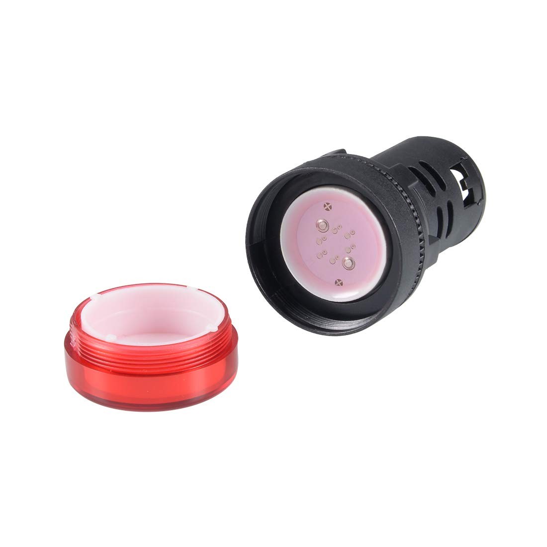 uxcell 2Pcs Red Indicator Light AC/DC 110V, 22mm Panel Mount,