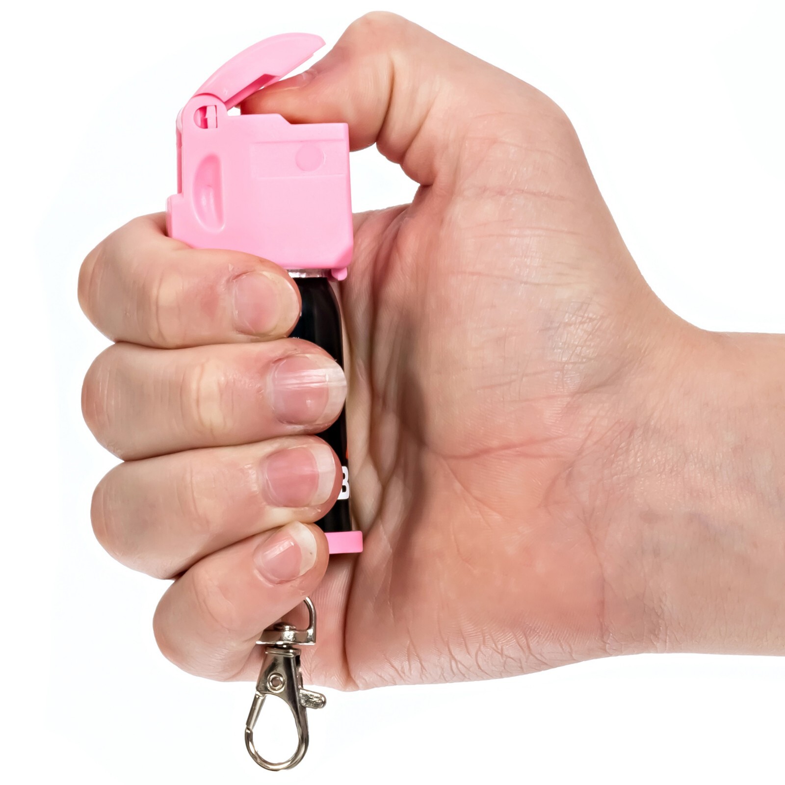 BURN Pepper Spray Self Defense 1/2oz Pink Security Keychain