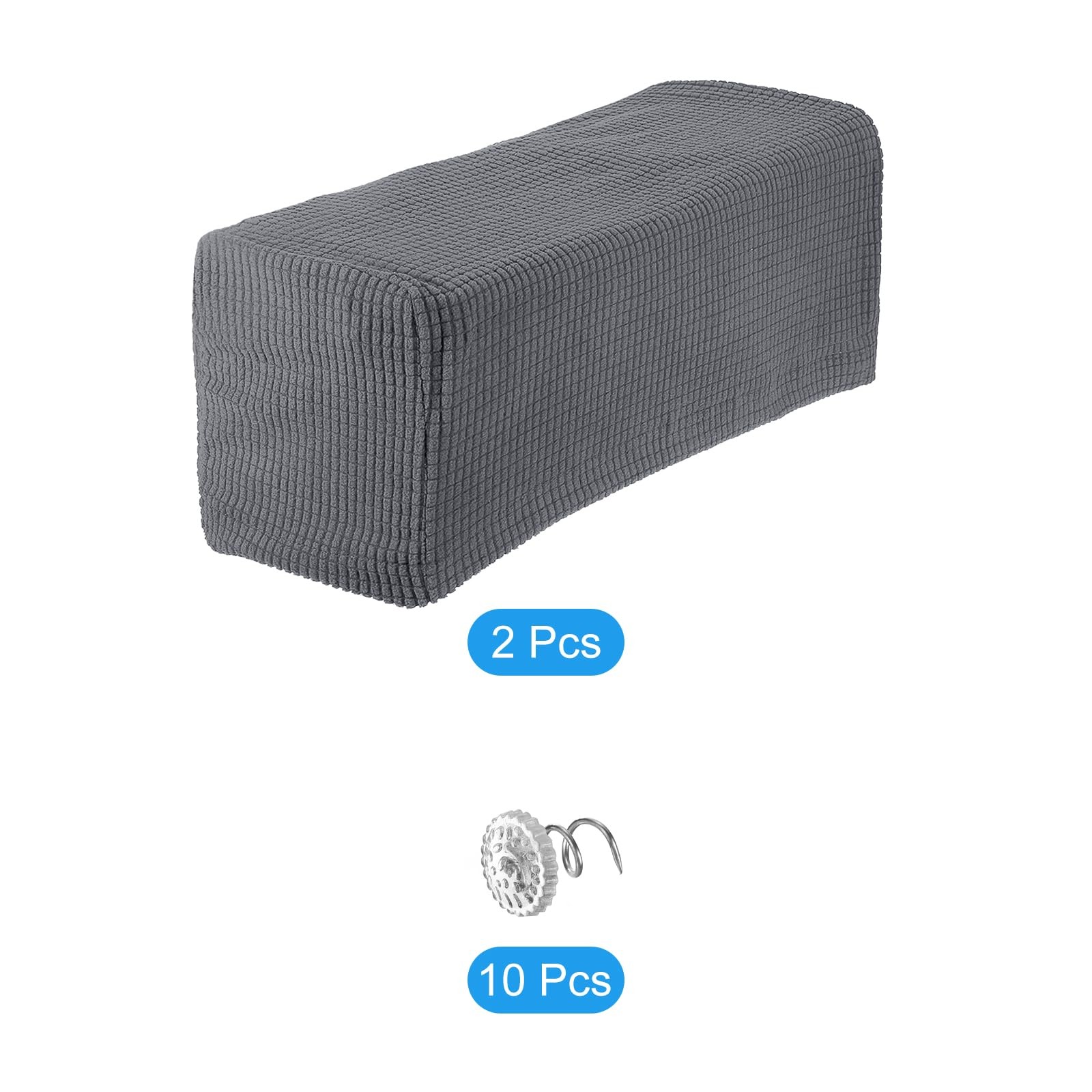 uxcell 2pcs Stretch Armrest Covers for Chairs/Sofas, Couch Arm Light Grey