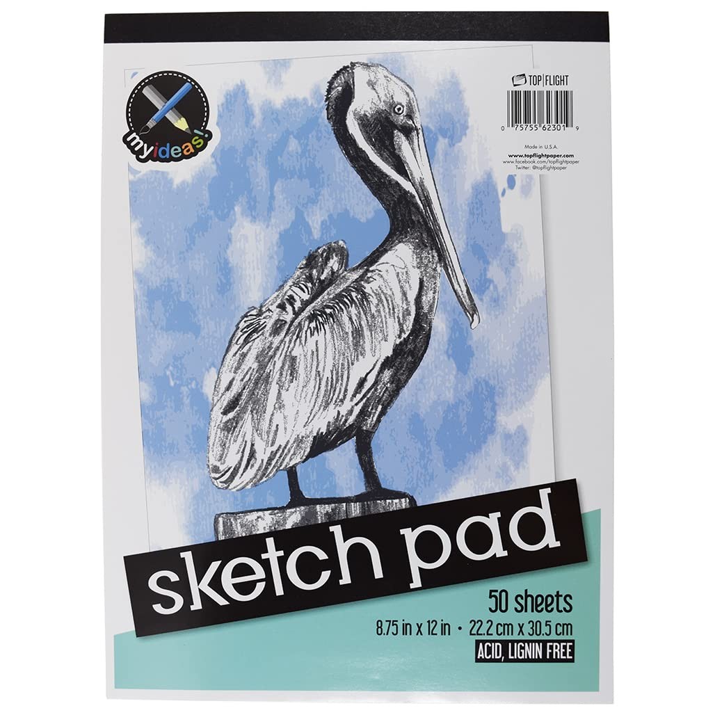 Top Flight Sketch Pad, Heavy Back, 8.75 x 12-Inches, 50 Sheets (62301), Cove…