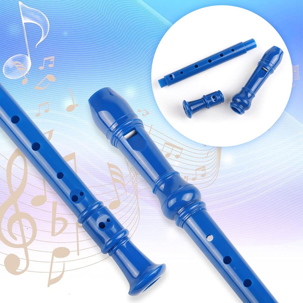Mr.Power Soprano Recorder German Style C Plastic, 3-piece detachable, Blue