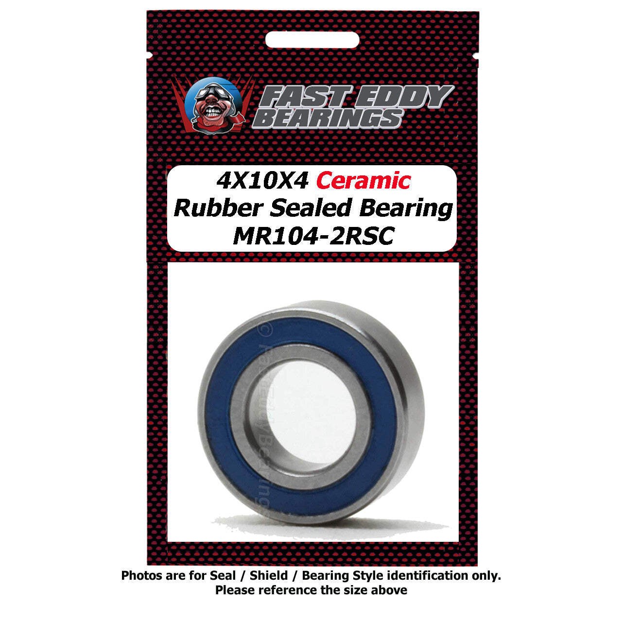 4X10X4 Ceramic Rubber Sealed Bearing MR104-2RSC