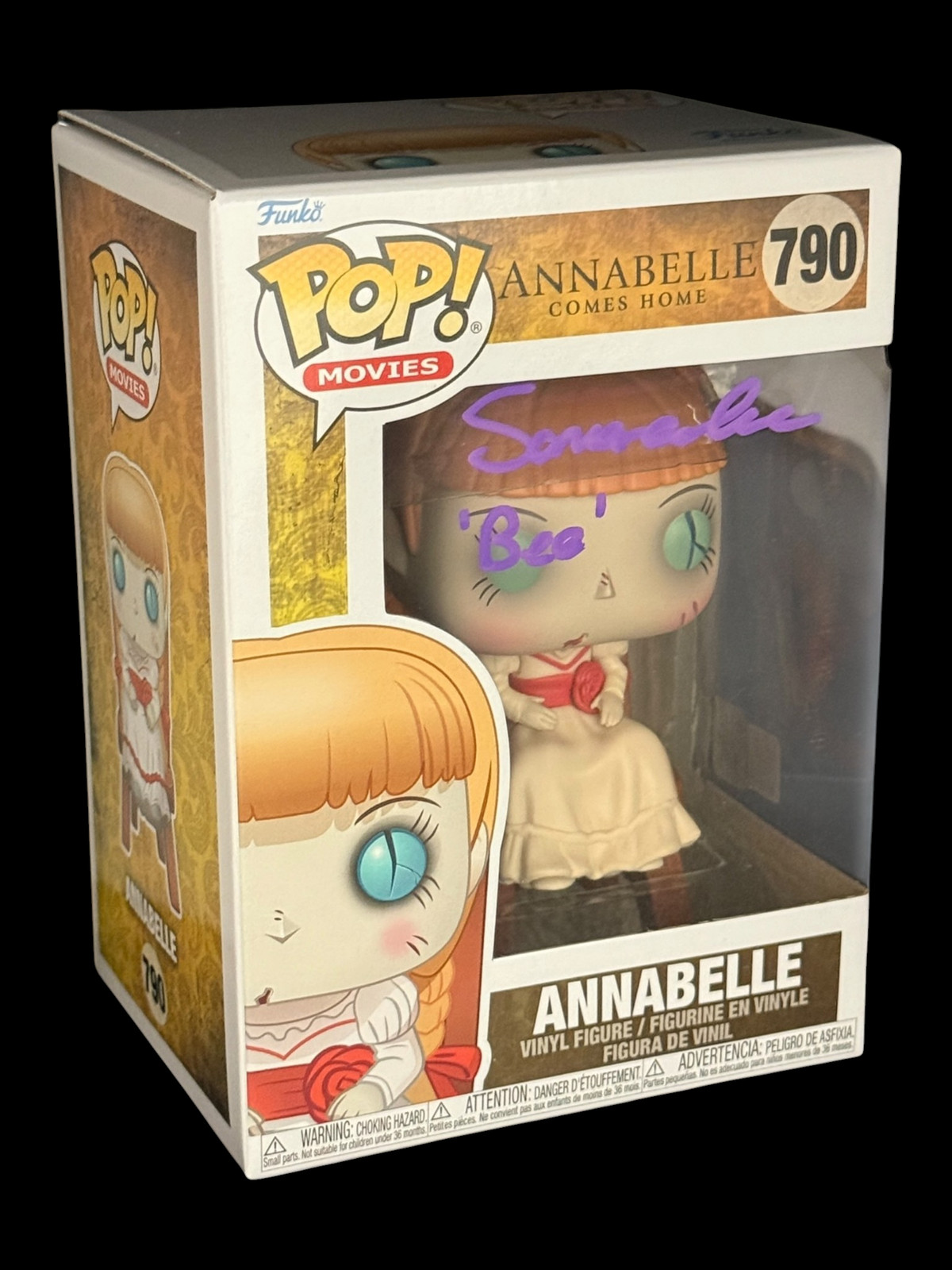 Samara Lee signed Annabelle Comes Home Annabelle Funko Pop! 790 Purple