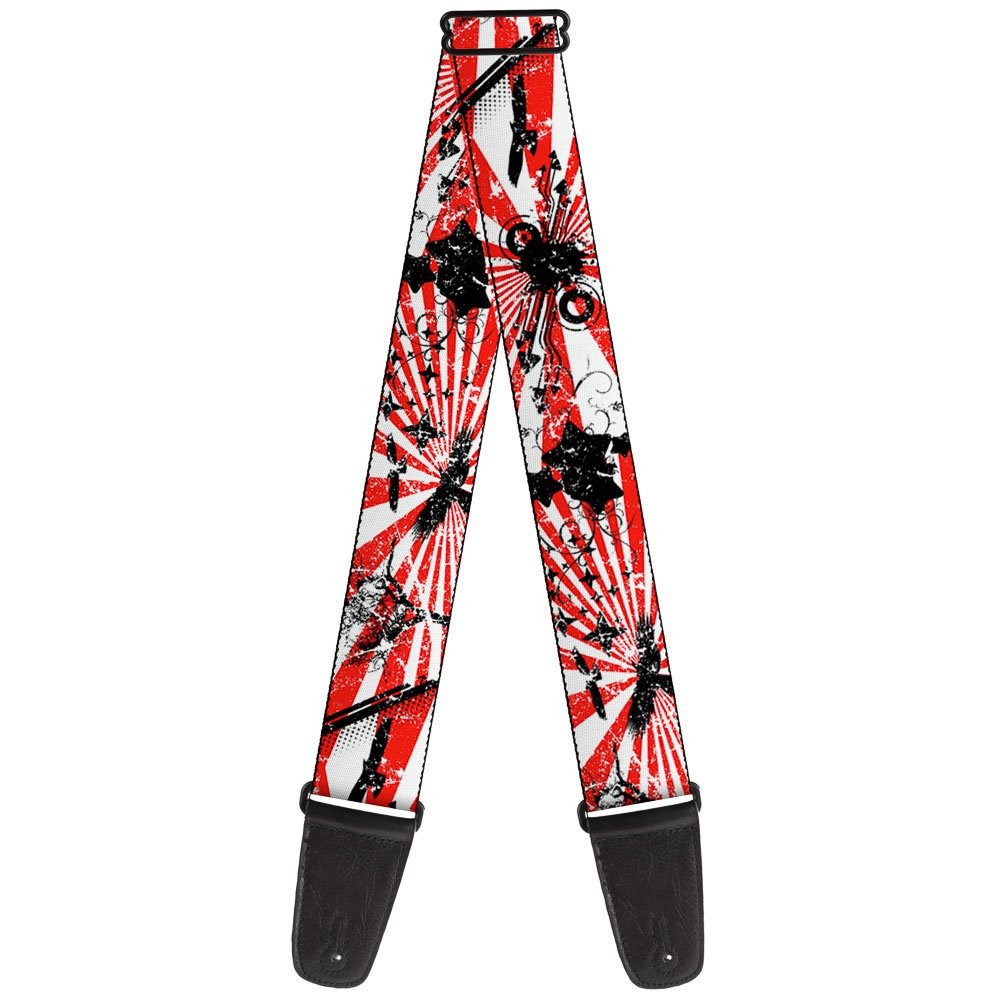 Guitar Strap – Rising Sun White/Red ACC NEW