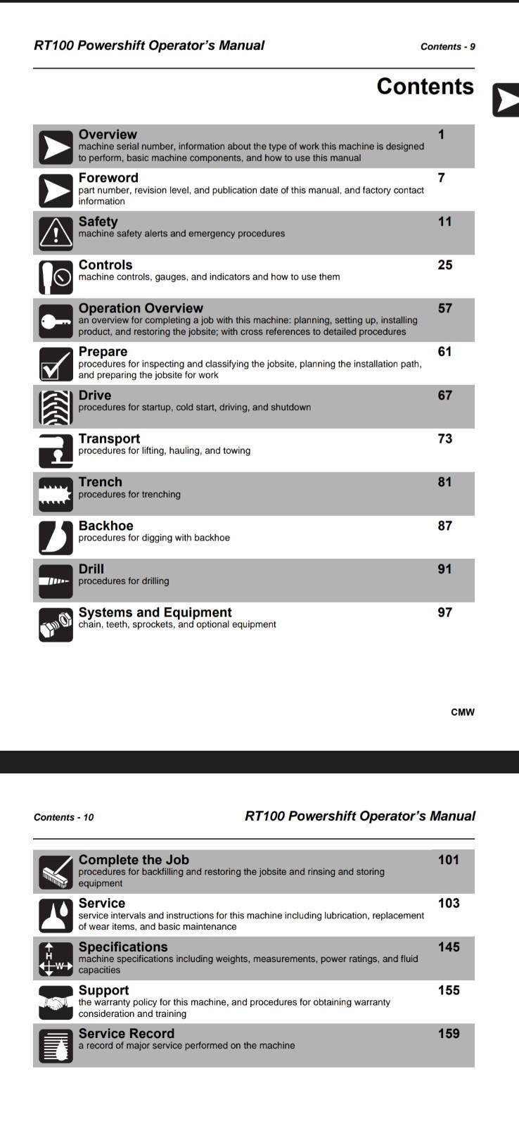 DITCH WITCH RT120 OPERATION OPERATOR’S MAINTENANCE PDF MANUAL 223Pages