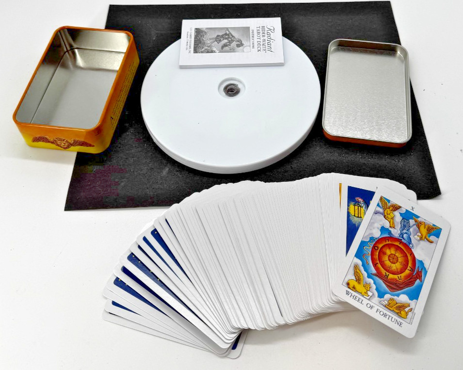 Radiant Rider-Waite Tarot Cards 78 Card Deck Instruction Booklet And Metal Tin