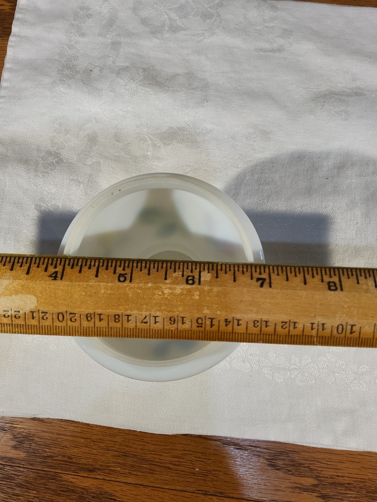 Milk Glass Painted Flowers & Leaves Miniature Oil Lamp Shade Smith 1 FIG 363