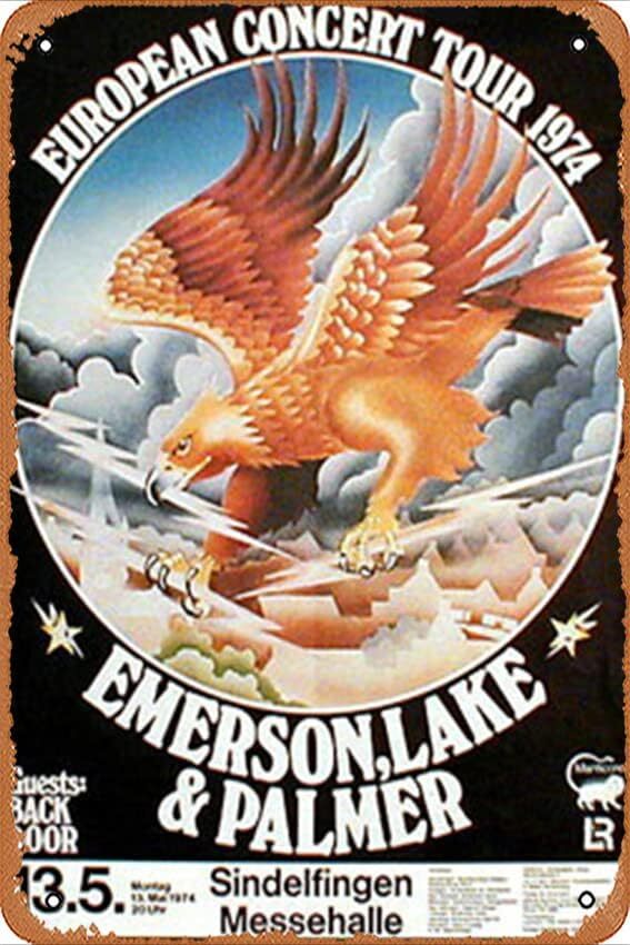 Emerson, Lake & Palmer concert Poster Retro Metal Tin Sign Vintage Wall Decor