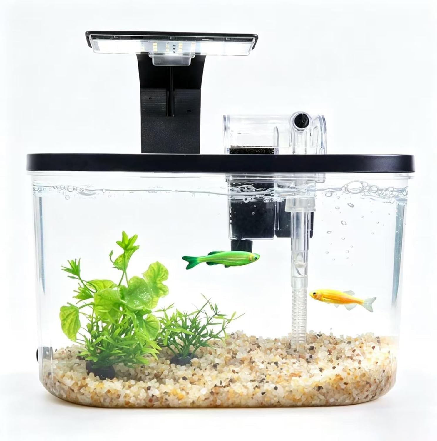 1.7 Gallon Aquarium Starter Kit Complete Small Fish Tank with LED Light &…