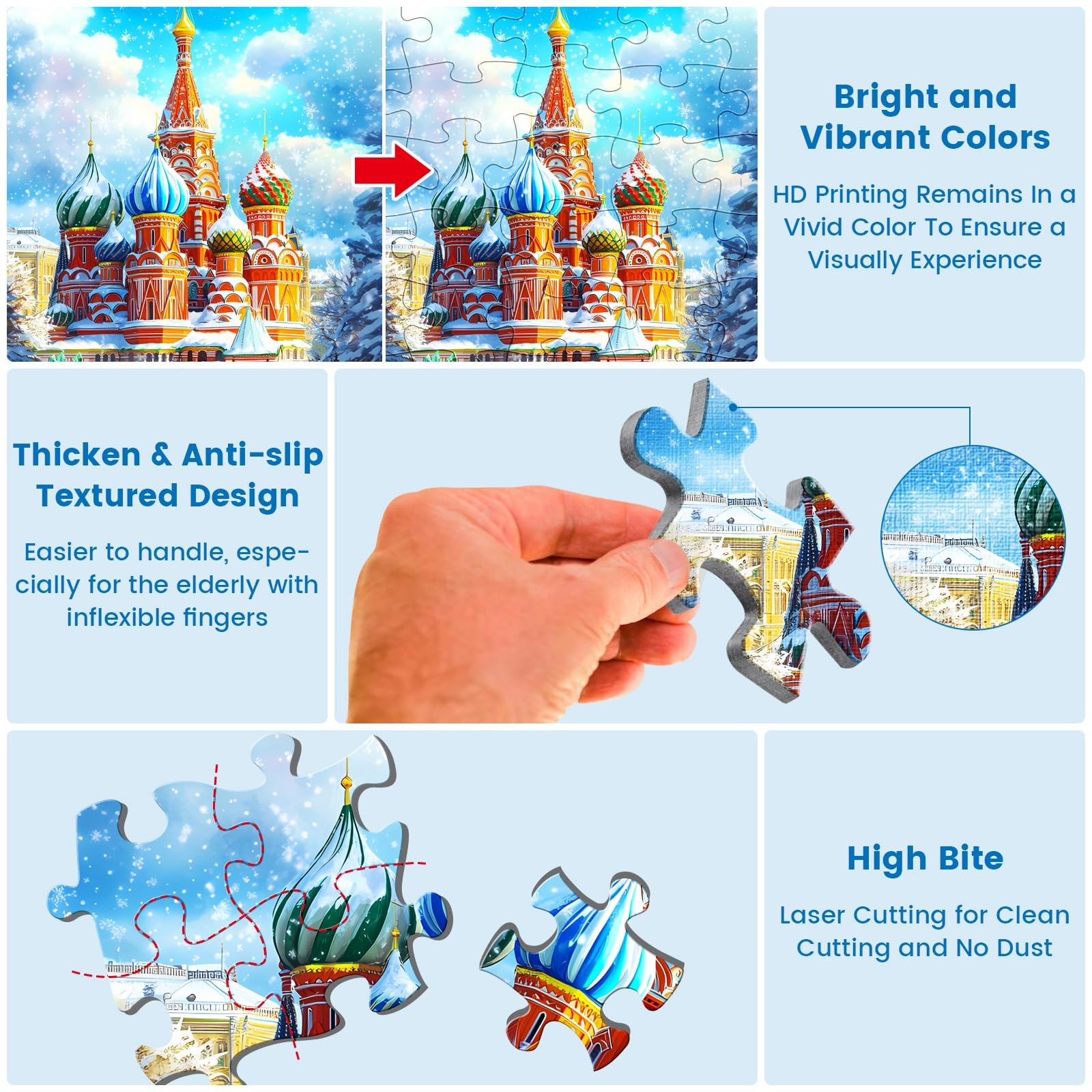 6 Packs 36 Large Piece Puzzle for Seniors,Dementia Alzheimer’s Products Activiti