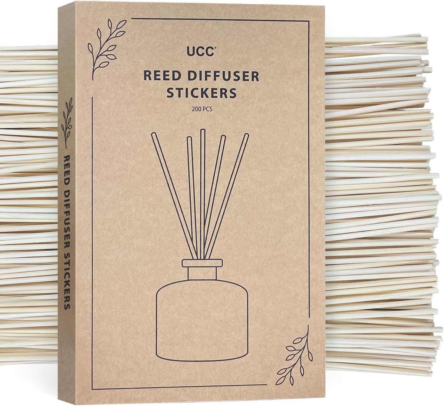 UCC 200PCS Reed Diffuser Sticks, 10 Inch Natural Rattan Sticks for Essential Oil