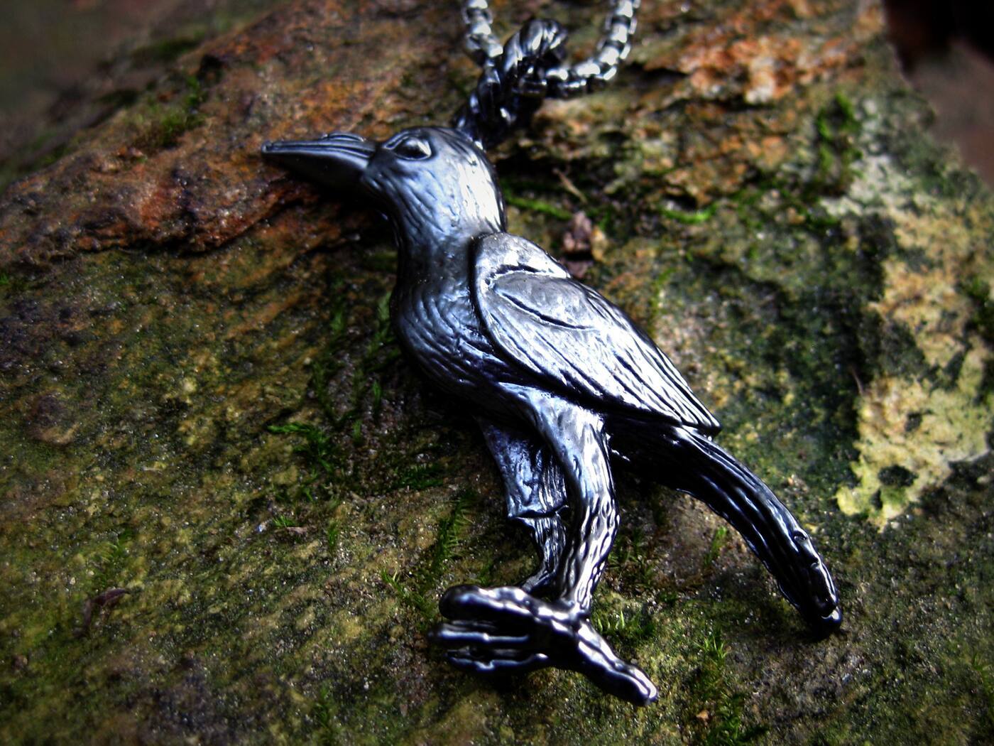 Haunted Magickal Raven Crow Amulet of Psychic Powers