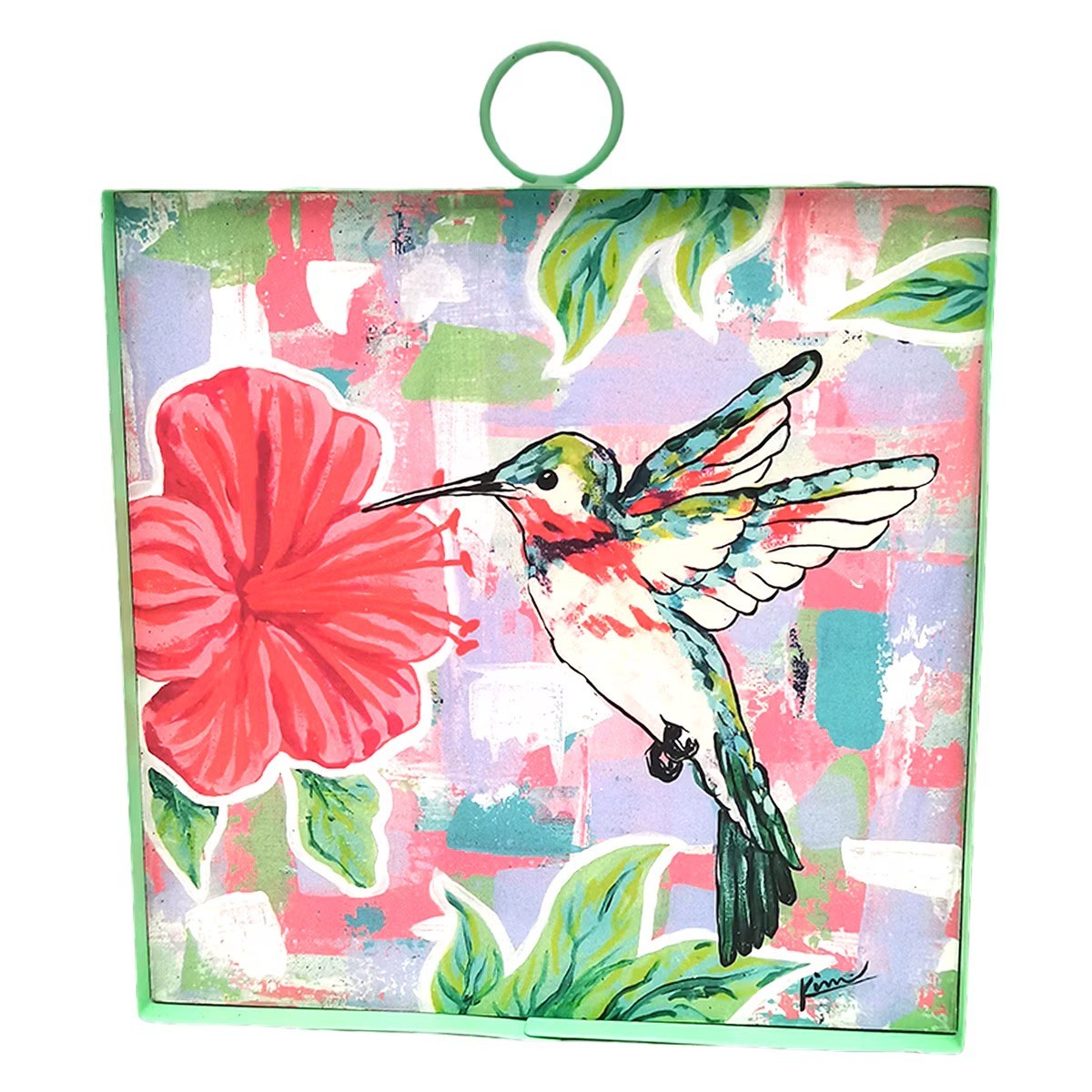 The Round Top Collection Mini Modern Hummingbird Print 6x6x1
