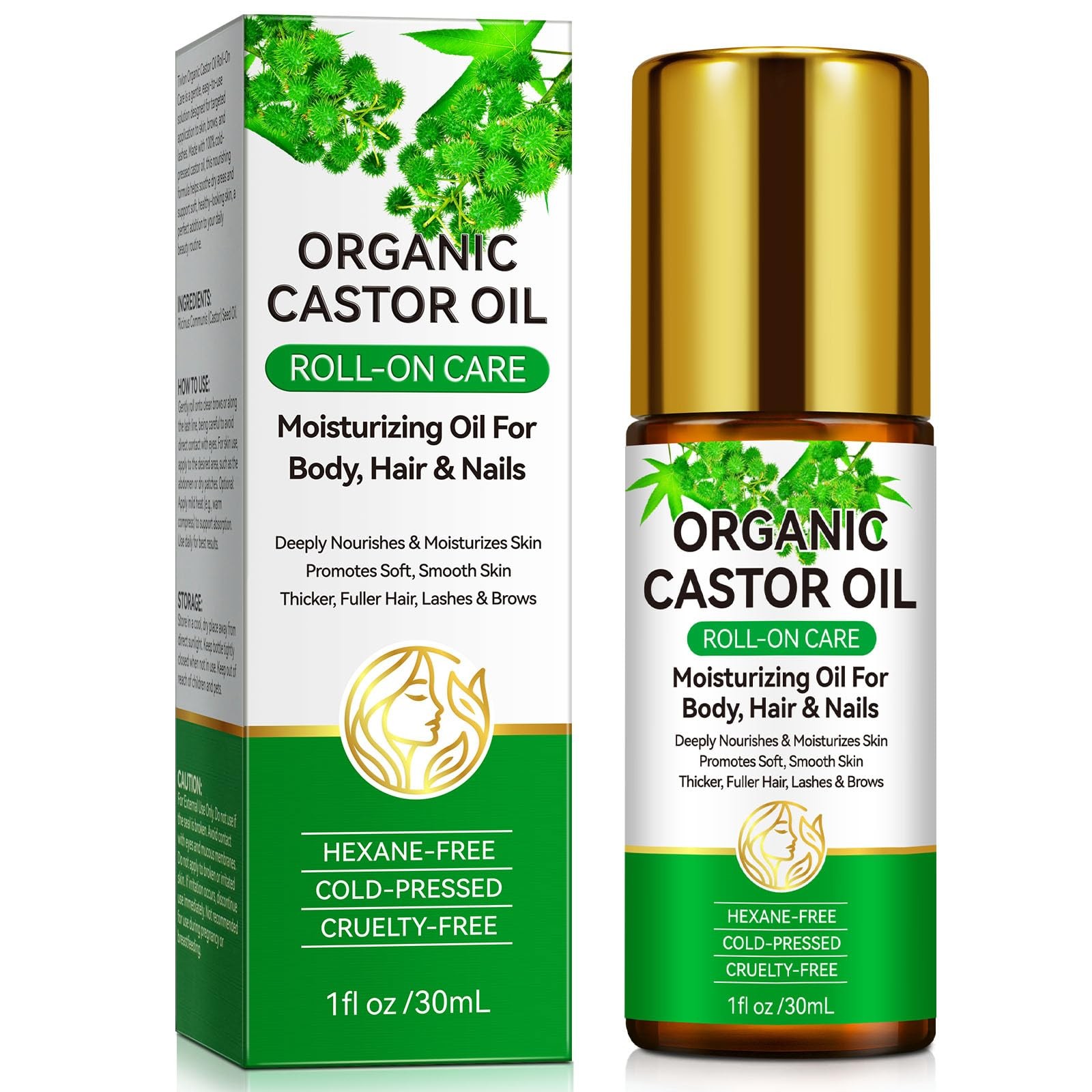 AEBEFBAW Castor Oil Organic | Pure Cold-Pressed Body 1 Fl Oz (Pack of 1)