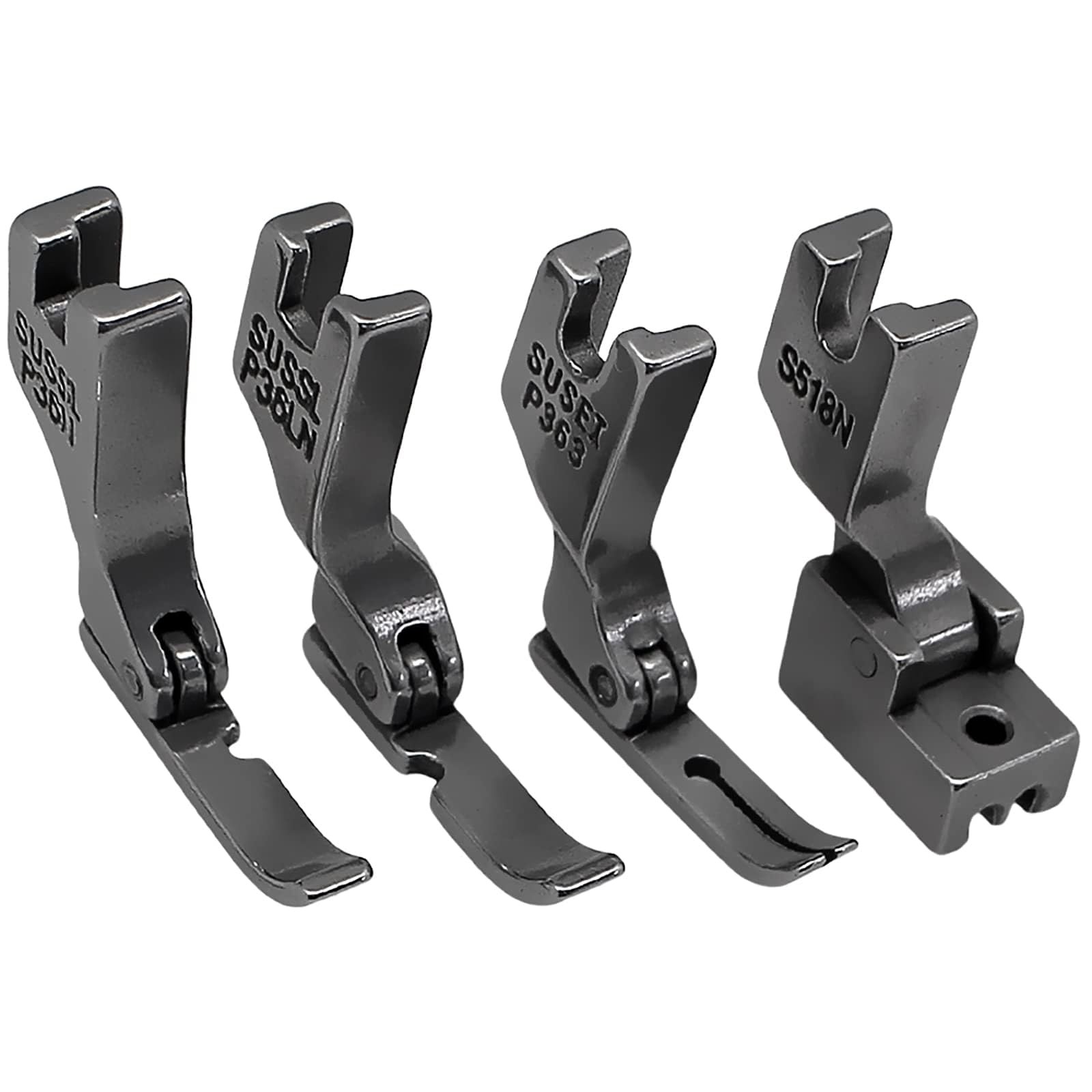 Fbshicung 4 PCS/Set Zipper Presser Foot #P363+S518N+P36N+P36LN for Metal